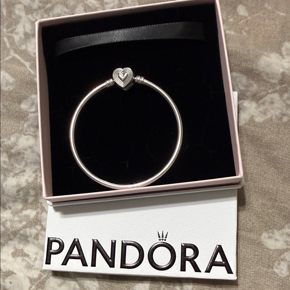 Pandora Silver Bracelet with Heart Charm